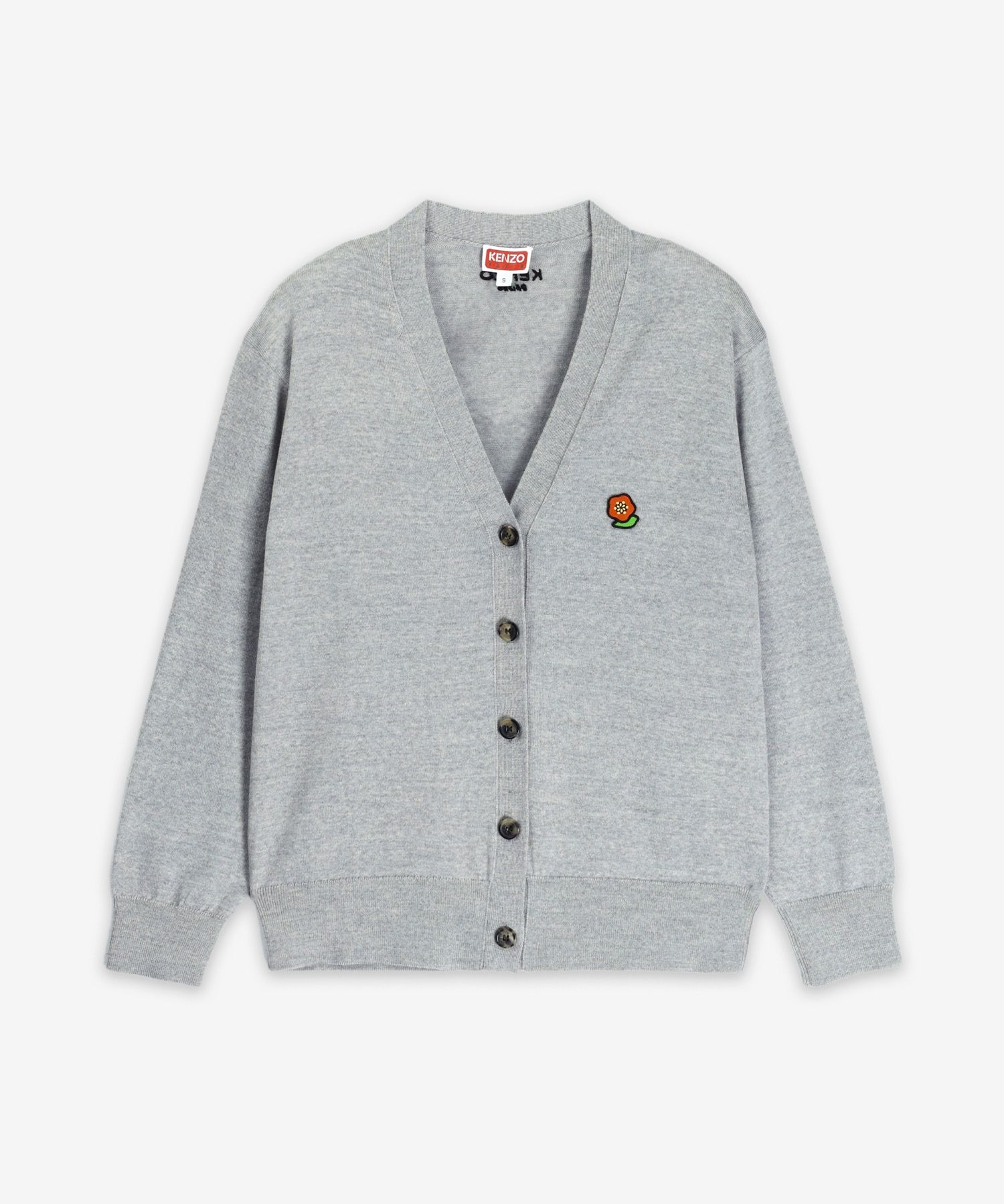 harukecyon MUSINSA | KENZO Kenzo Pop V-Neck Cardigan - Pale Grey / FF52CA4833LB93