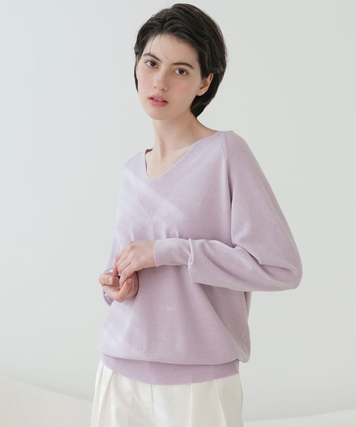바스카라(VASCARA) V-neck Raglan Long Sleeve Knitwear (6colors)