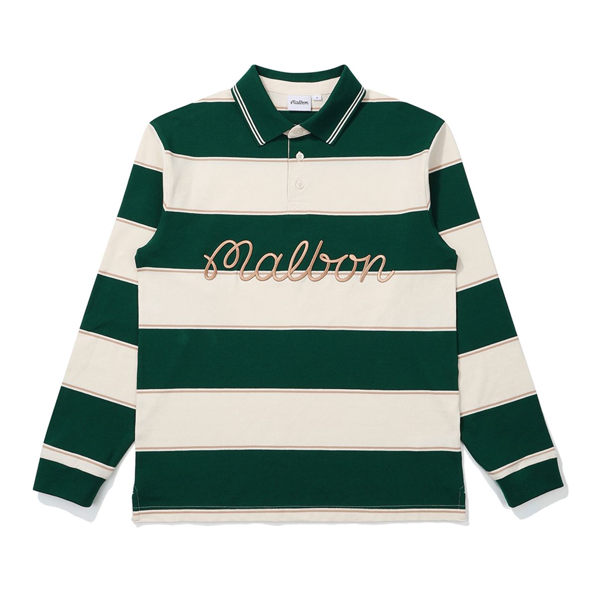 말본 골프(MALBON GOLF) 말본 스트라이프 블록 티셔츠 GREEN (MAN)