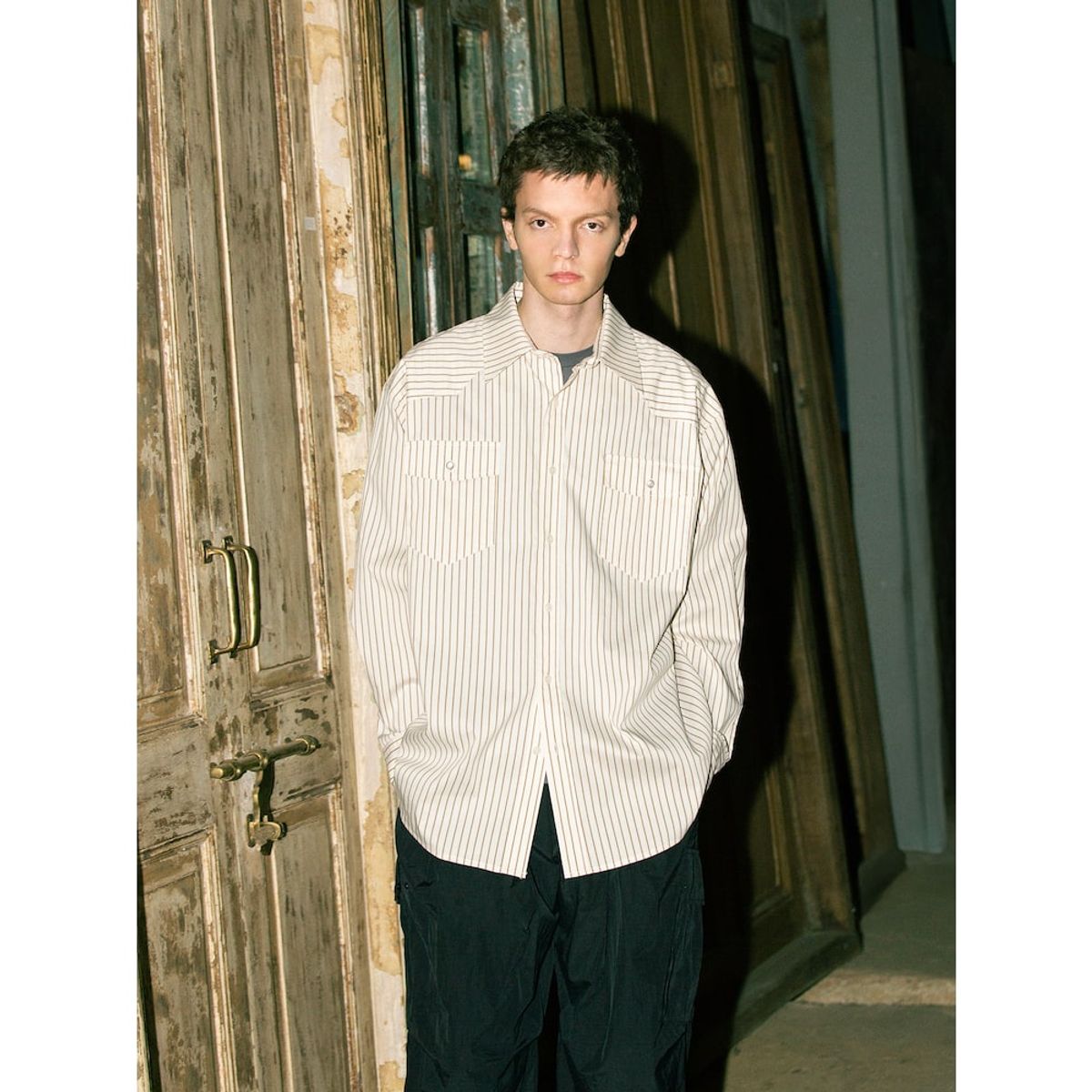 샌드 사운드(SAND SOUND) Striped LongSleeved Shirt  Beige