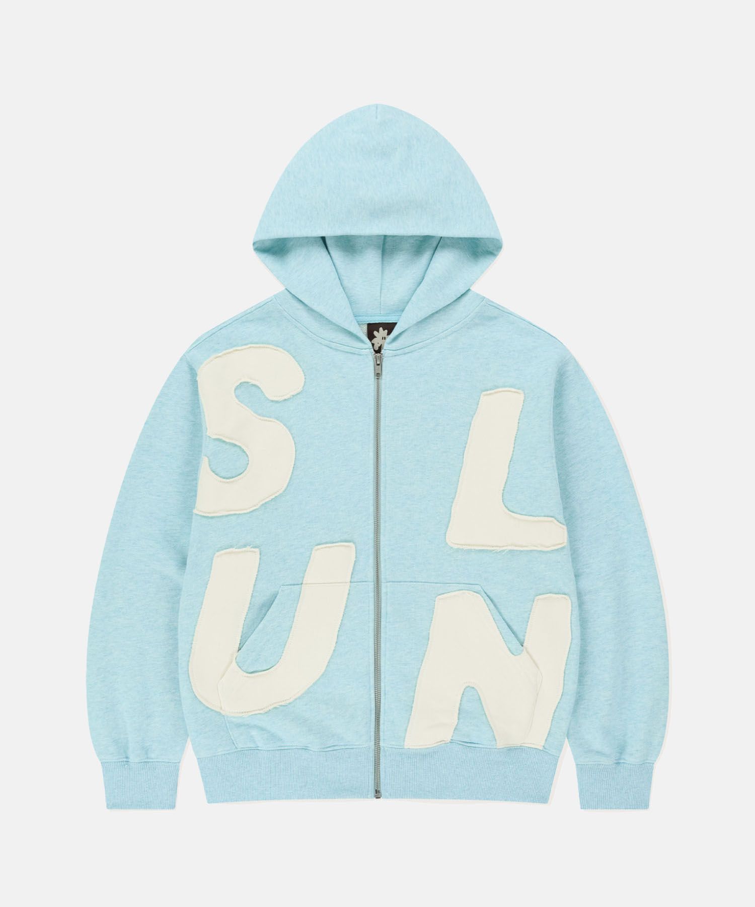 MUSINSA | SUNLOVE Capital Zip Up Hoodie Heather Blue