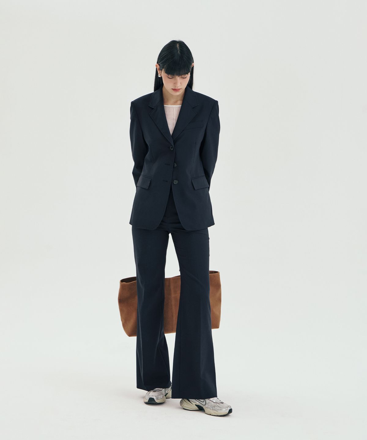 핀블랙(PINBLACK) 울 믹스 테일러드 셋업 자켓