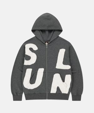 Capital Zip Up Hoodie Heather Charcoal