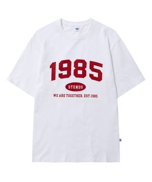 [S~5XL] 1985 아치 로고 티셔츠_화이트-레드