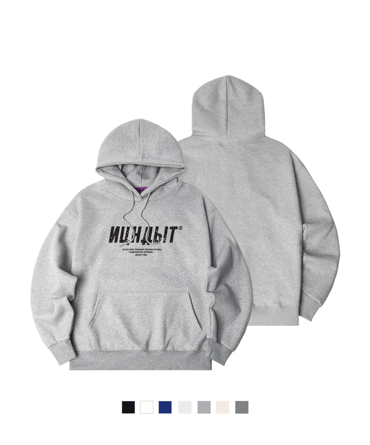 뉴해빗(NUHABIT) N/H RUSSIAN LOGO 오버핏 기모 후드 (SOH4-5NH1306)