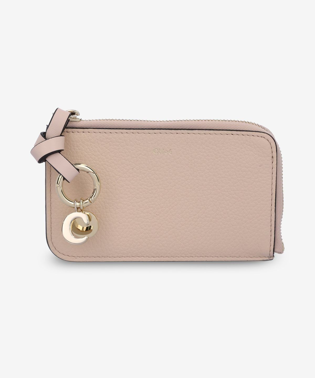 MUSINSA | CHLOE Alphabet Zipper Card Holder - Cement Pink