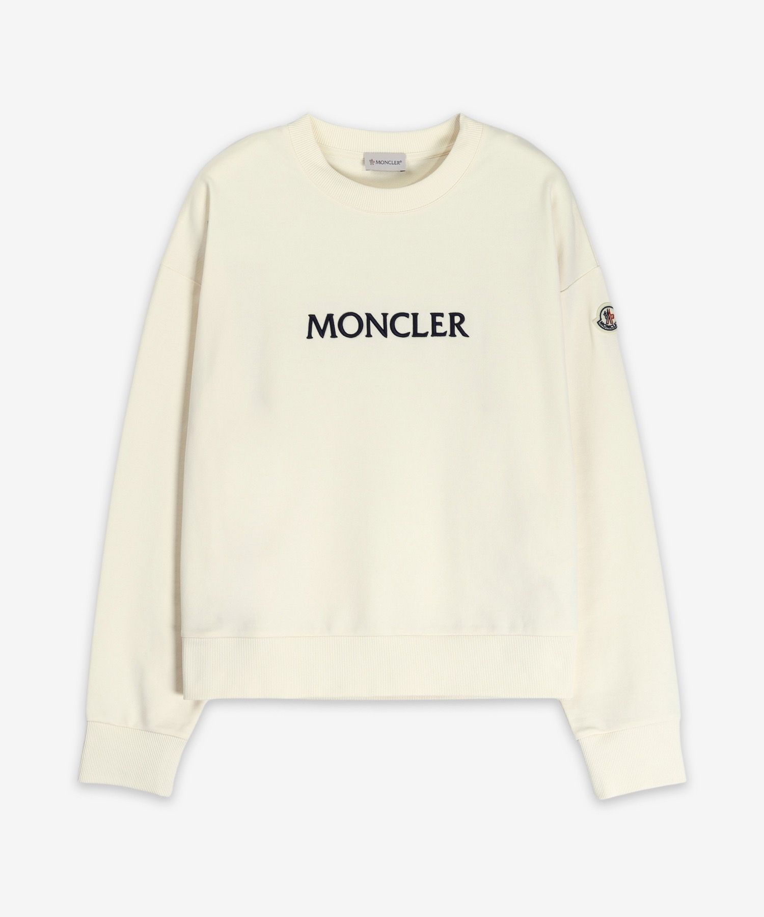 MUSINSA | MONCLER Logo Embroidered Sweatshirt - Ivory