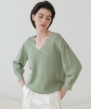 Drop Puff V Neck Capri Knitwear (5colors)