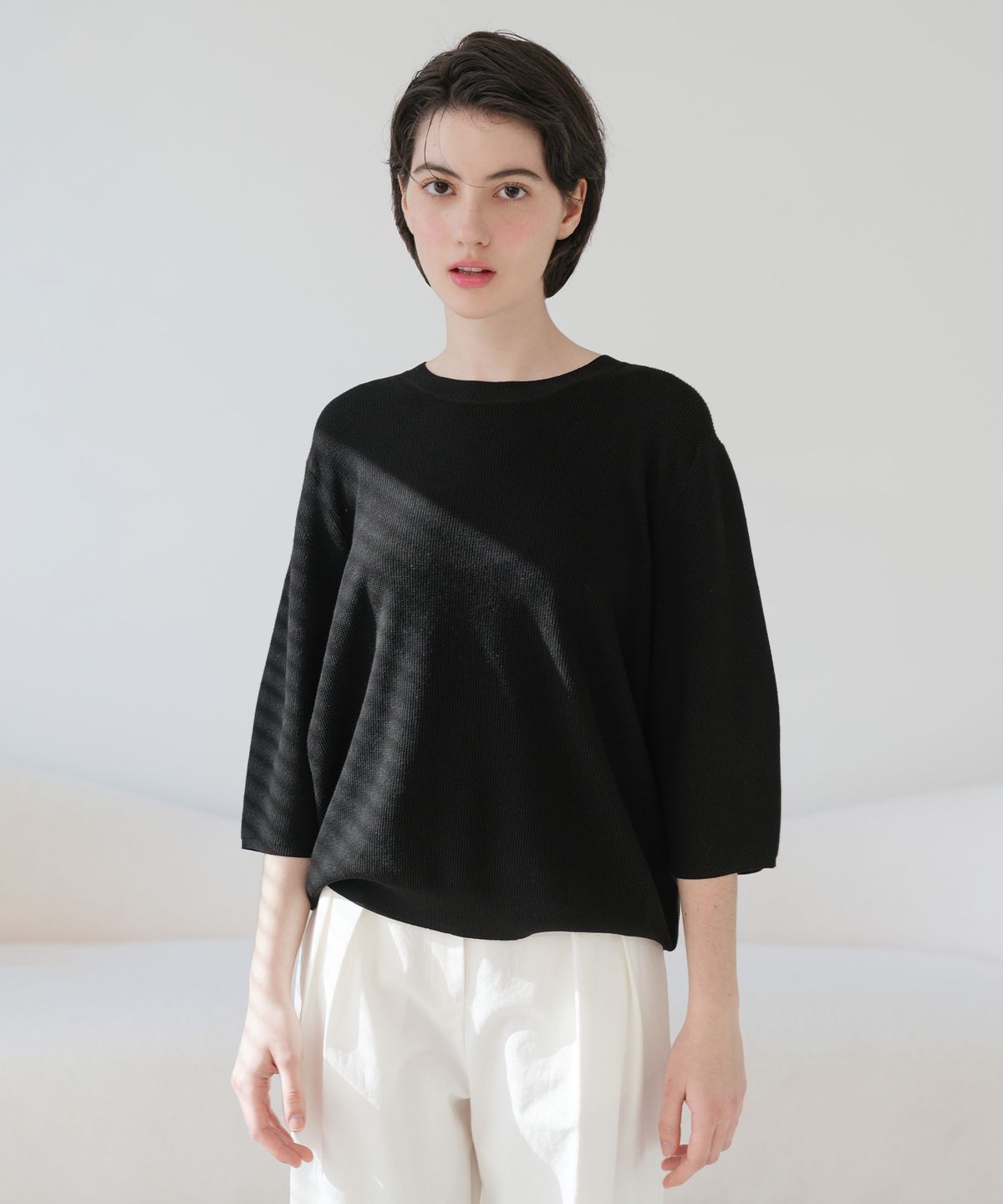 바스카라(VASCARA) Drop Shoulder Round Neck Capri Knitwear (5colors)