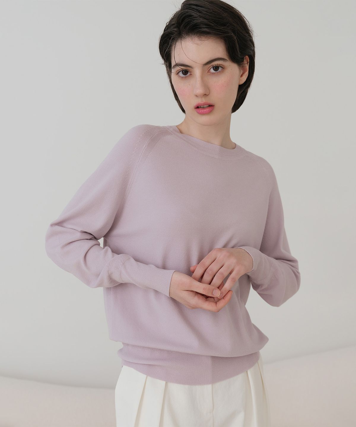 바스카라(VASCARA) Chic Raglan Round Neck Long Sleeve Knitwear (5colors)