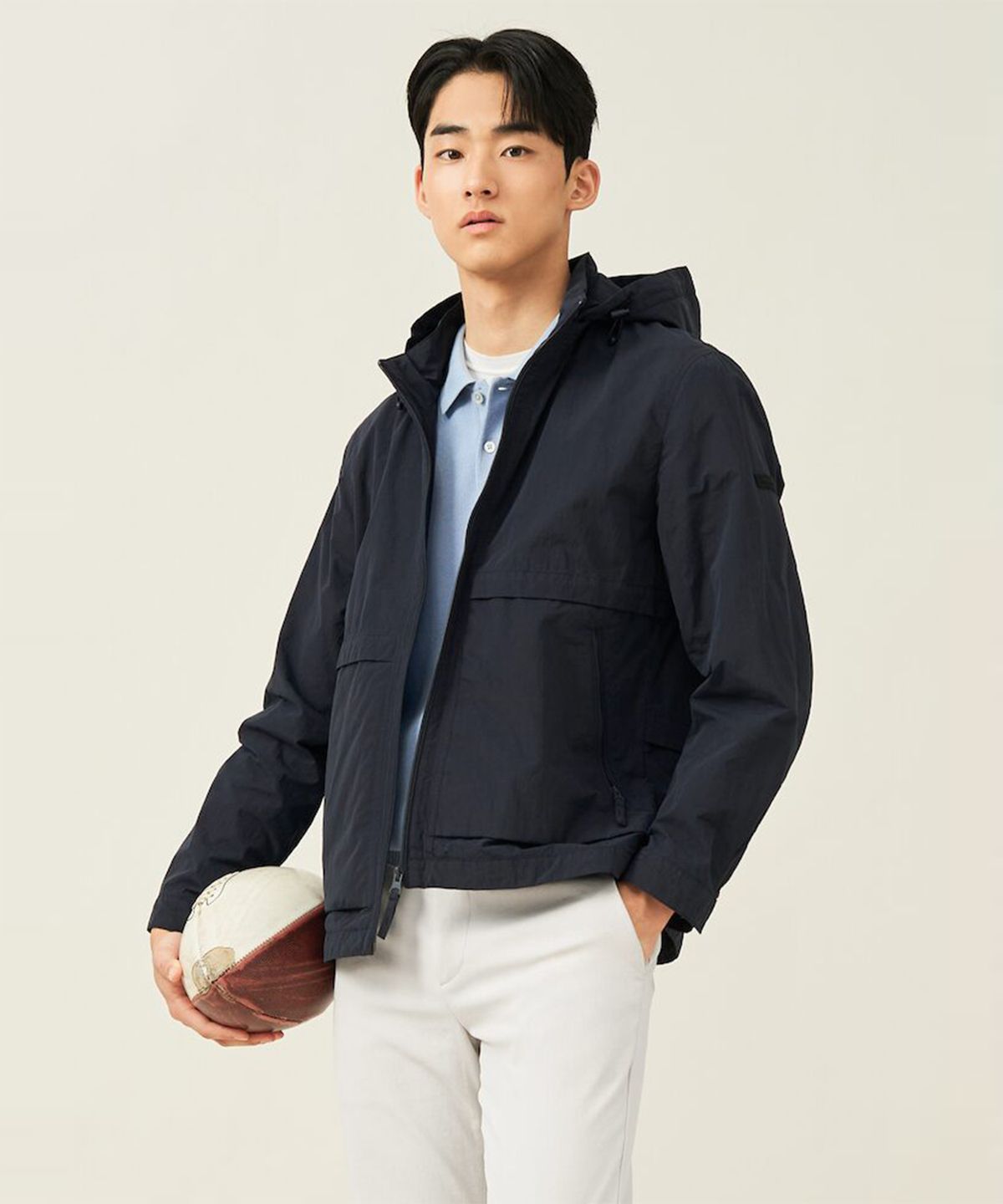 빈폴 멘(BEANPOLE MEN) 캐주얼 후드 점퍼  네이비