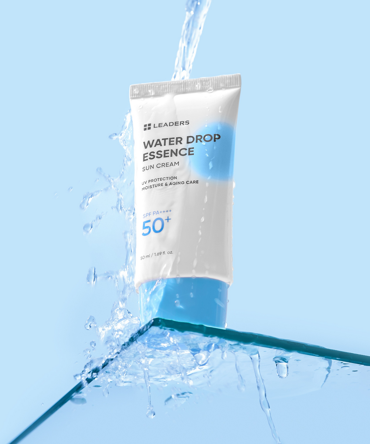 리더스코스메틱(LEADERS COSMETICS) 리더스 워터드롭 에센스 유기자차 선크림 50ml