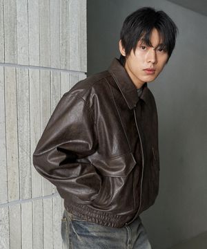 A-2 워싱 레더 자켓 (브라운)