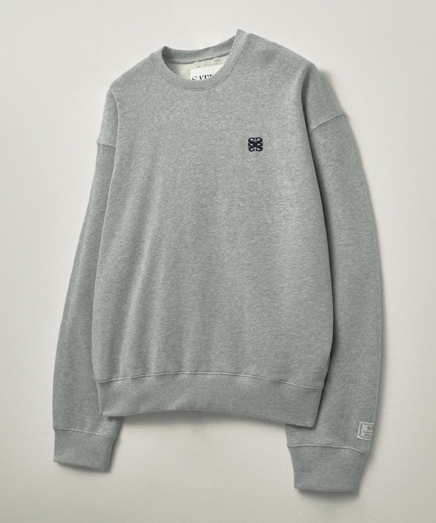 ★SATUR★Classic Logo Basic Sweatshirts MUSINSA | SATUR Classic Logo Basic Sweatshirt Melange Grey