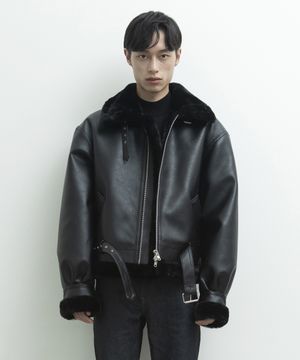 003 비건 레더 벨트 무스탕 [블랙]