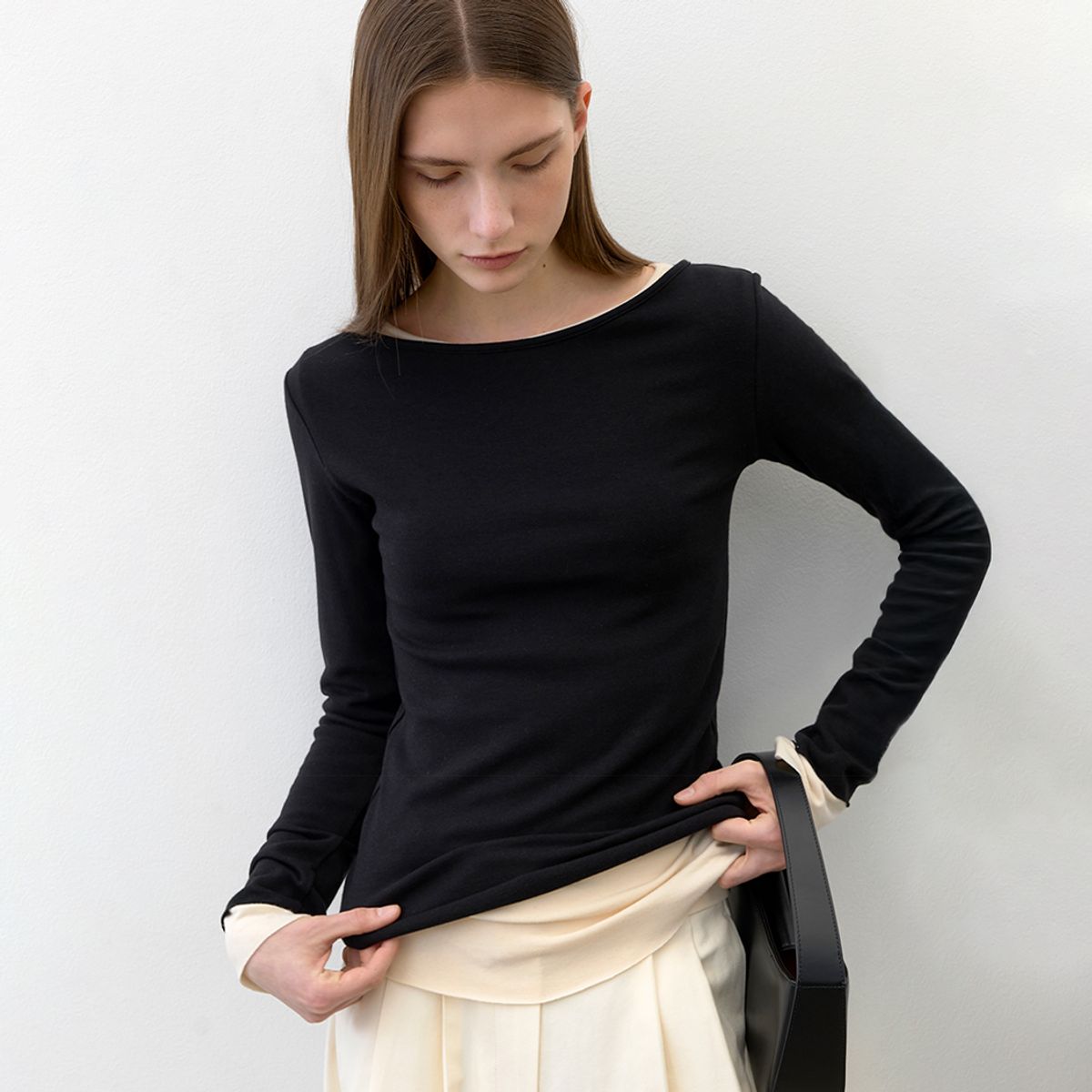 아틀리에 나인(ATELIER NAIN) ESSENTIAL BOAT NECK TEE(T-7079)