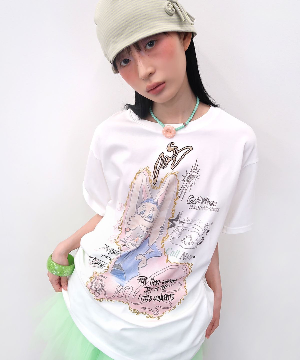 타입서비스(TYPESERVICE) Rabbit Ruched Top [White]