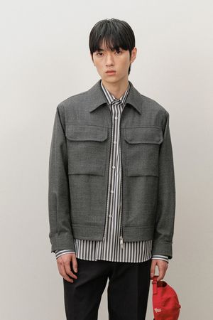 이태리 I.T.B 울 점퍼 그레이 BNESJP400GY