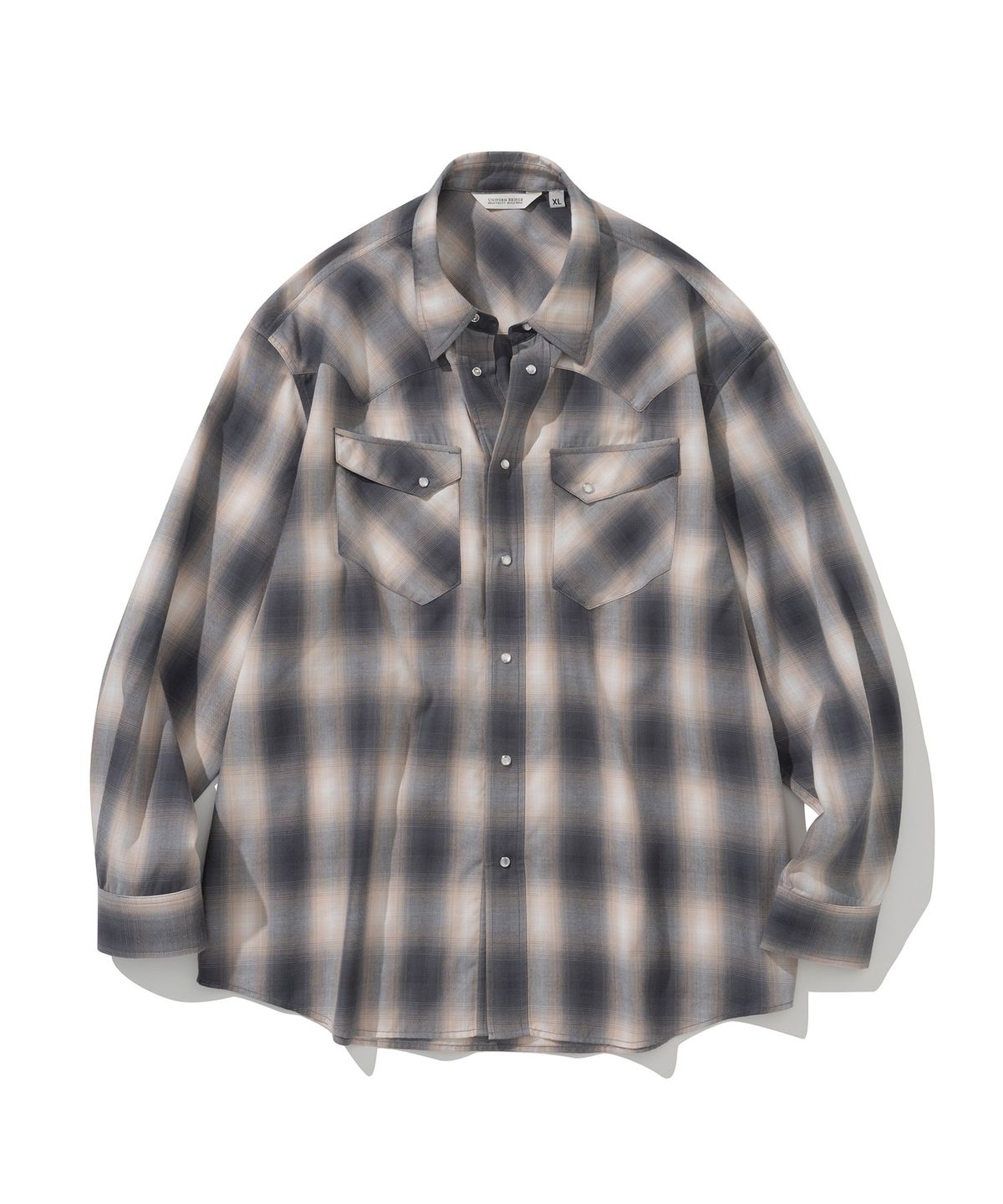 유니폼브릿지(UNIFORM BRIDGE) western ombre check shirt charcoal