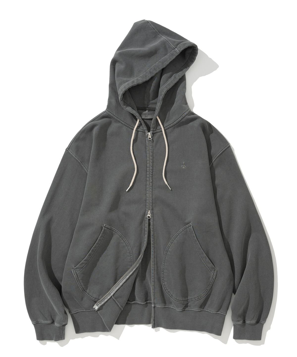 유니폼브릿지(UNIFORM BRIDGE) dyeing zip-up hoodie charcoal