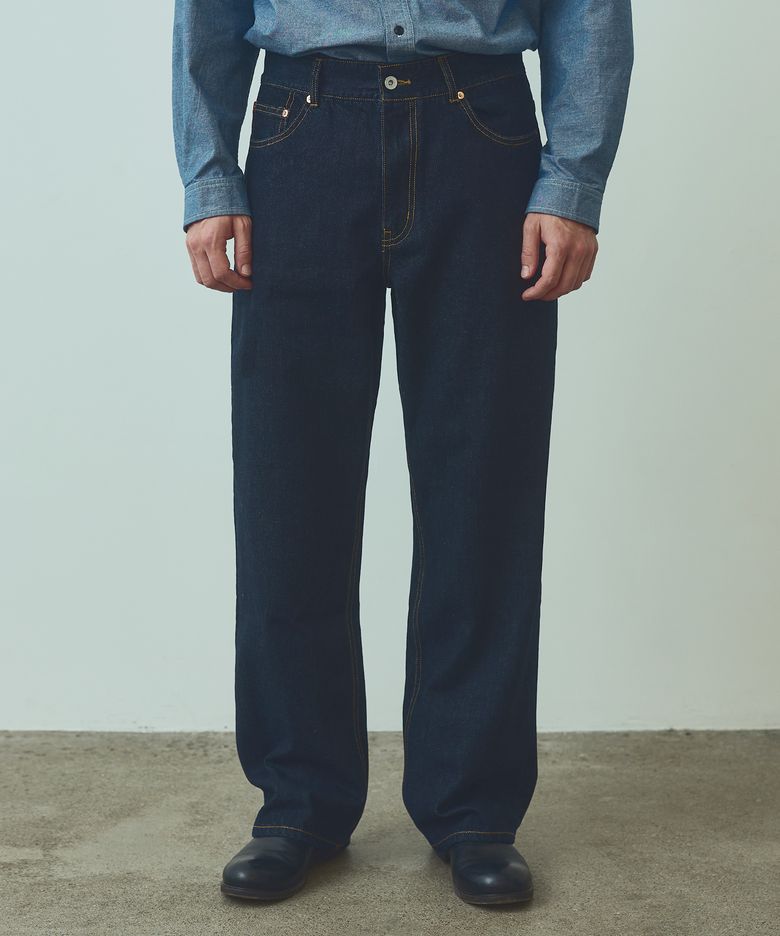 001 5p denim pants 11oz indigo one washed
