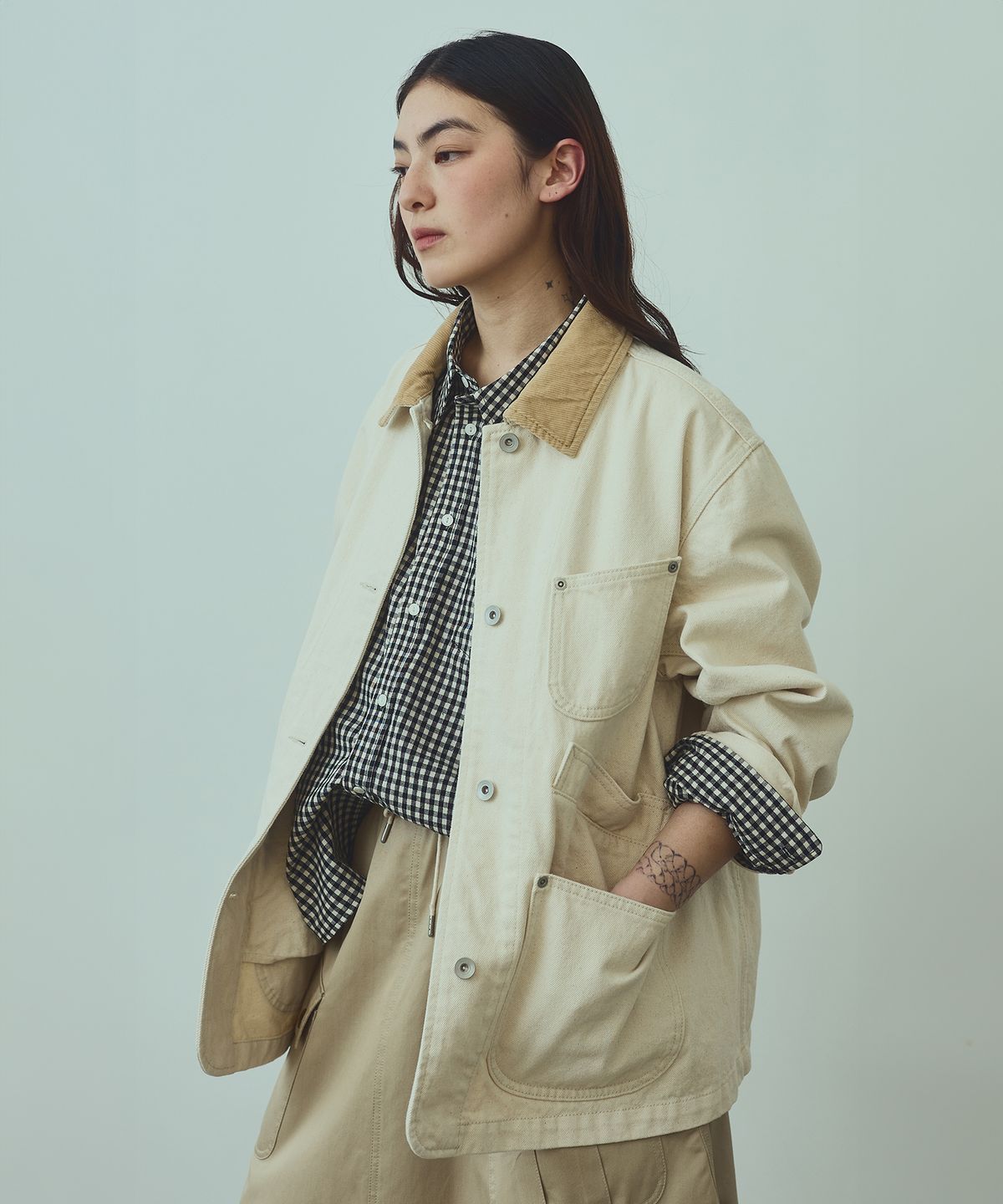 유니폼브릿지(UNIFORM BRIDGE) denim chore jacket 12.5oz(womens) natural