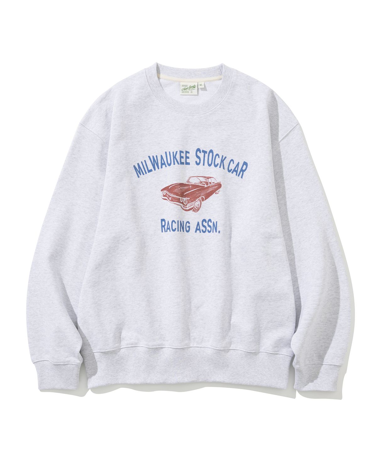 유니폼브릿지(UNIFORM BRIDGE) milwaukee stock car sweatshirt 1% melange grey