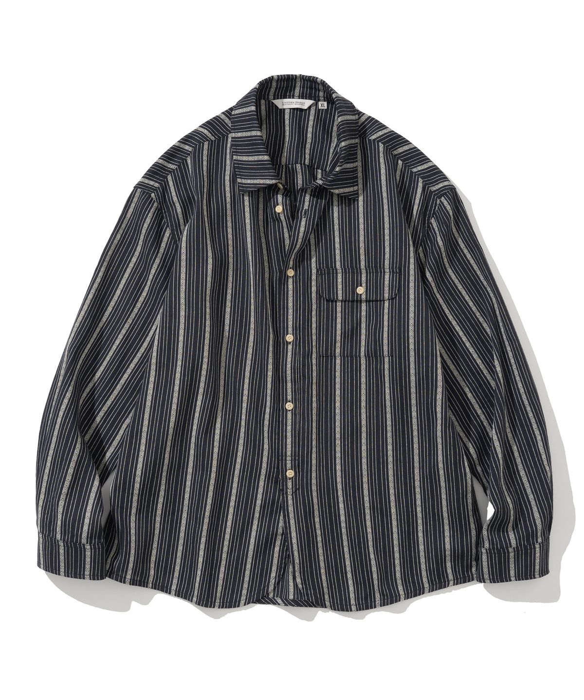 유니폼브릿지(UNIFORM BRIDGE) ethnic stripe shirt navy