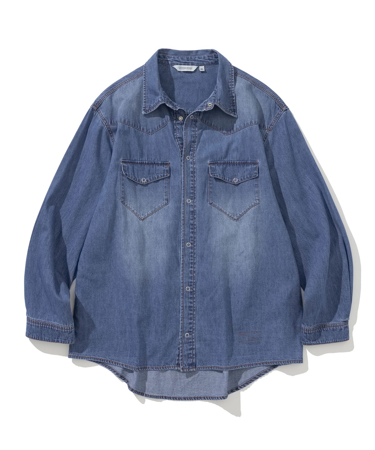 유니폼브릿지(UNIFORM BRIDGE) western denim shirt 6oz light indigo