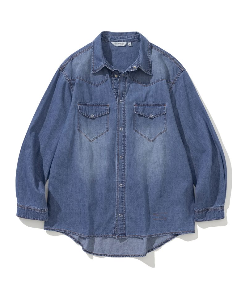 western denim shirt 6oz light indigo