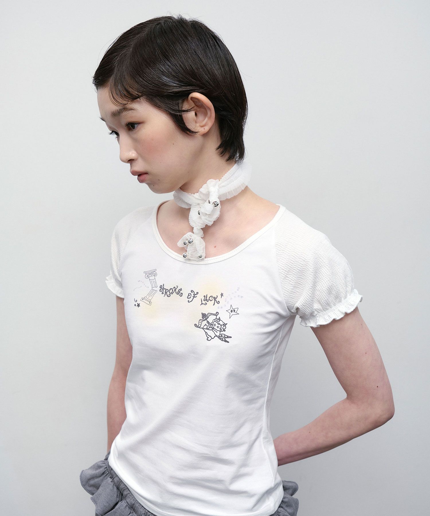 ◆typeservice◆ Lucky Puff Sleeve Top White OSTT32WHF MUSINSA | TYPESERVICE Lucky Puff Sleeve Top [White]