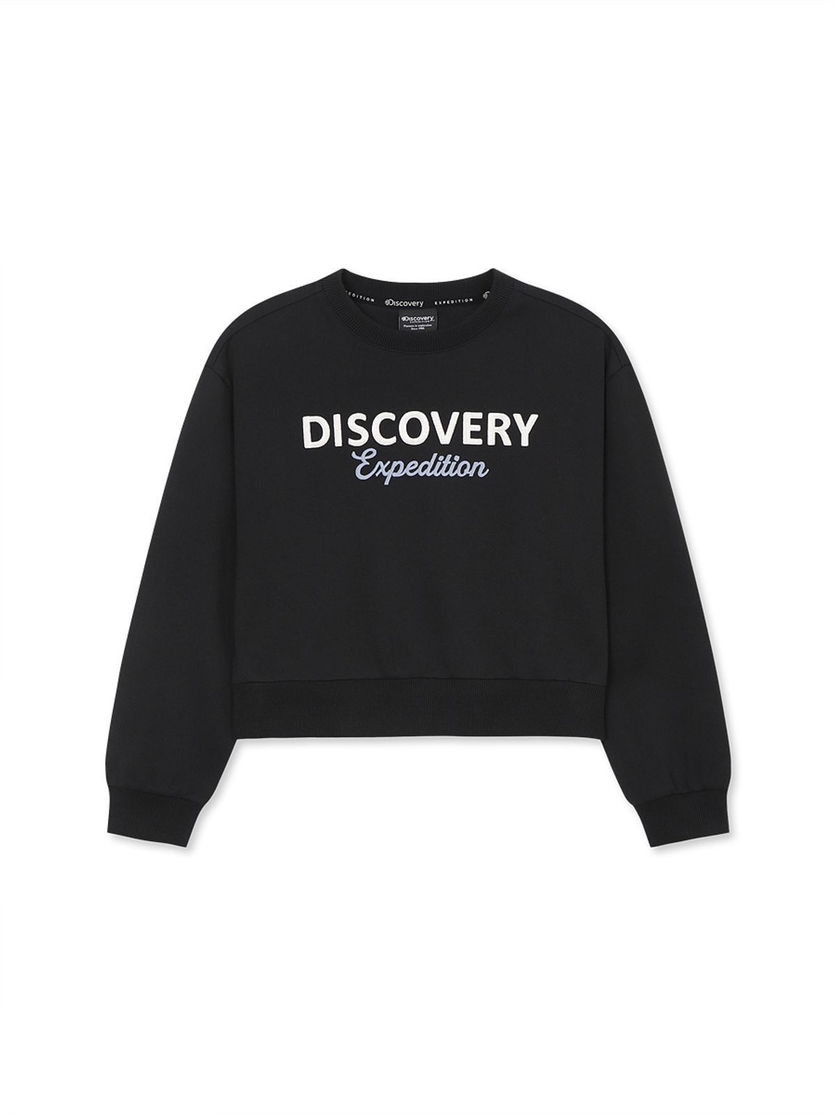 디스커버리 키즈(DISCOVERY KIDS) 여아 에센셜 로고 맨투맨 (BLACK)
