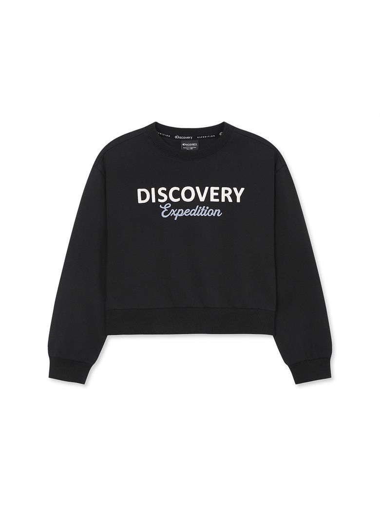 여아 에센셜 로고 맨투맨 (BLACK)