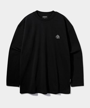 고밀도 특양면 오버핏 긴팔 티셔츠 (블랙)