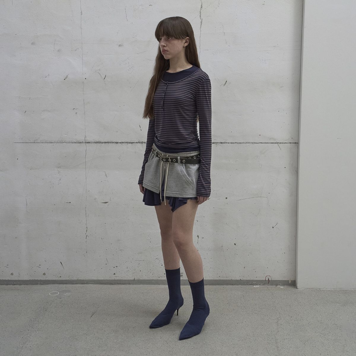 엘씨디씨티엠(LCDC™) LAYERED ZIP-UP SKIRT (MELANGE GREY)