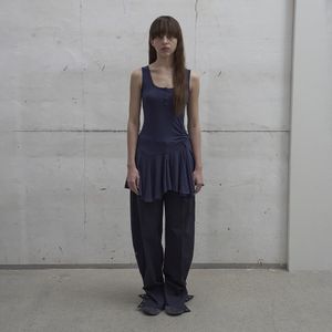 FRILL SLEEVELESS TOP (DARK NAVY)