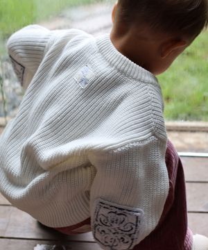 [KIDS]아르크 패치 니트 아이보리