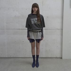 ASYMMETRIC PRINTED T-SHIRT (DARK GREY)