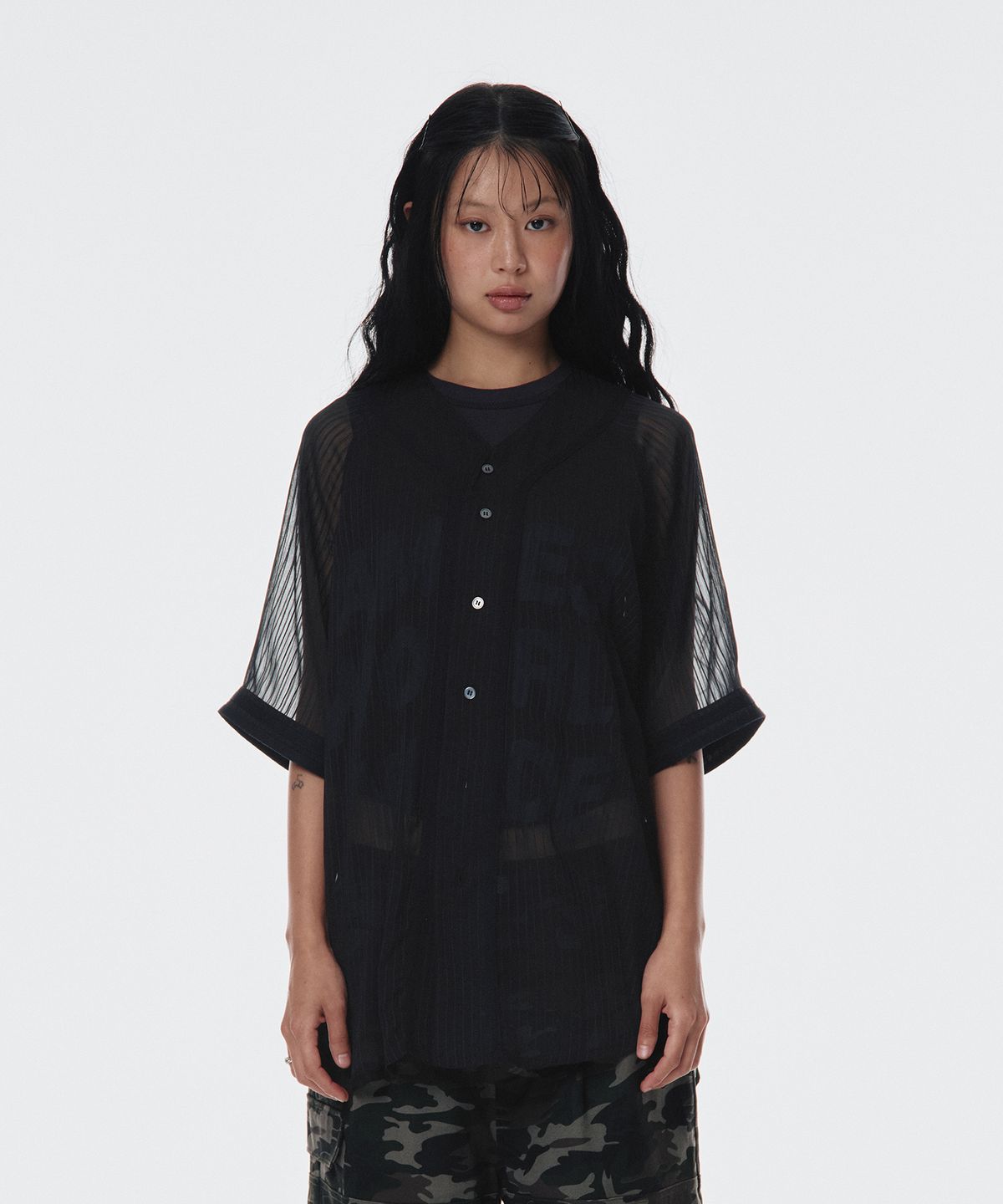 아메스 월드와이드(AMES-WORLDWIDE) MESH BASEBALL JACKET BLACK