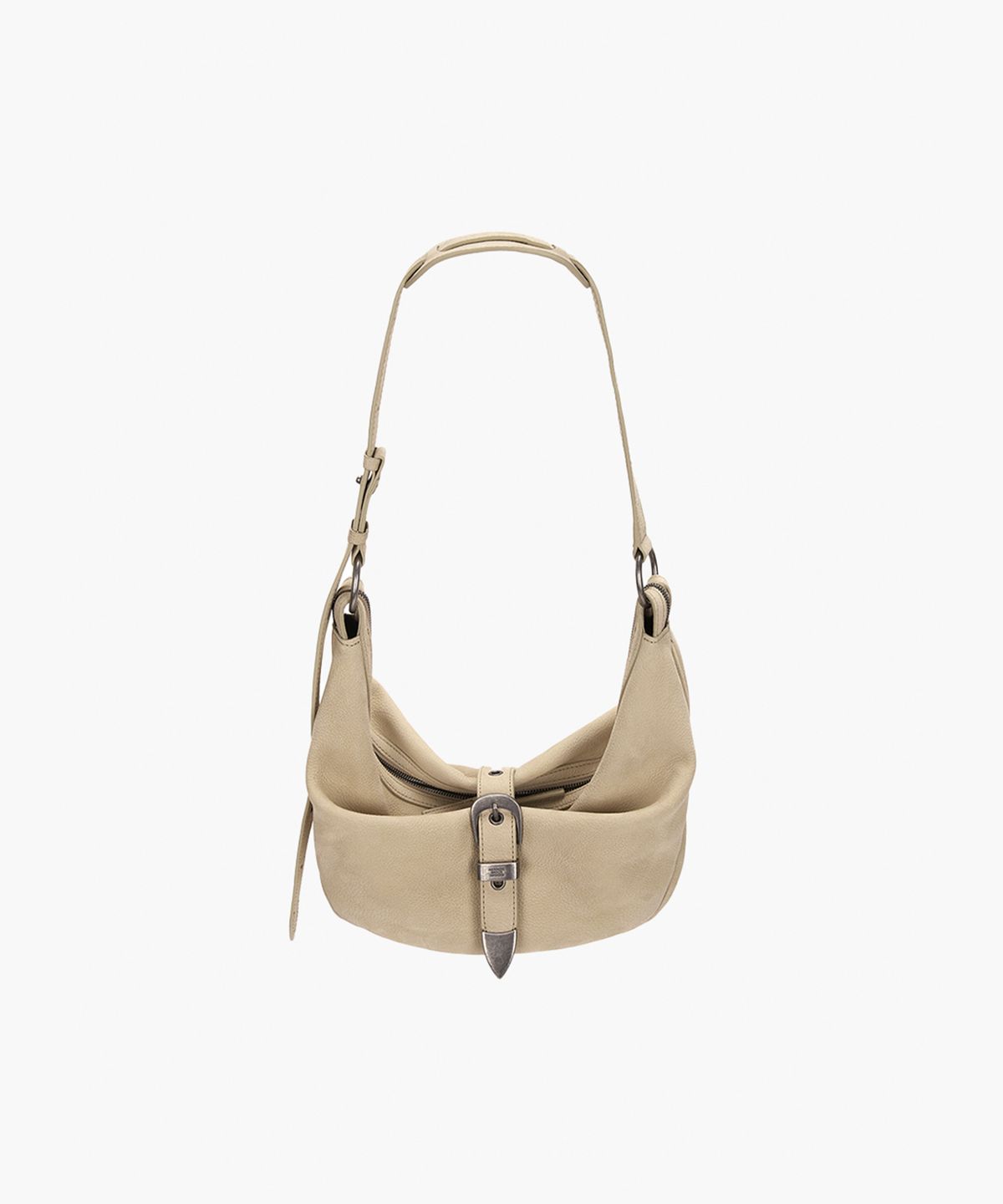 마지셔우드(MARGESHERWOOD) BELTED HOBO MEDIUM_nude nubuck