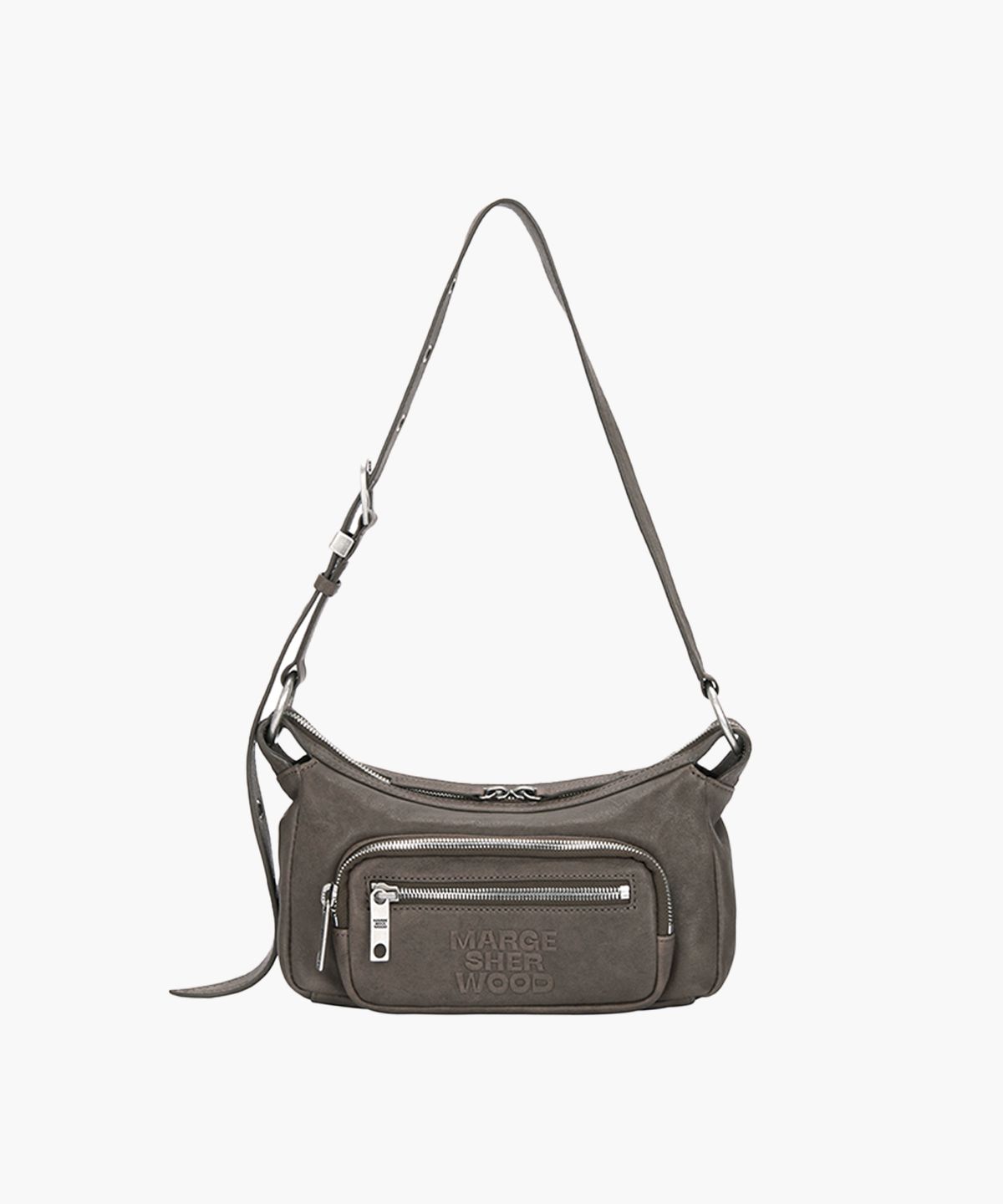 마지셔우드(MARGESHERWOOD) OUTPOCKET HOBO MINI_taupe washed nappa