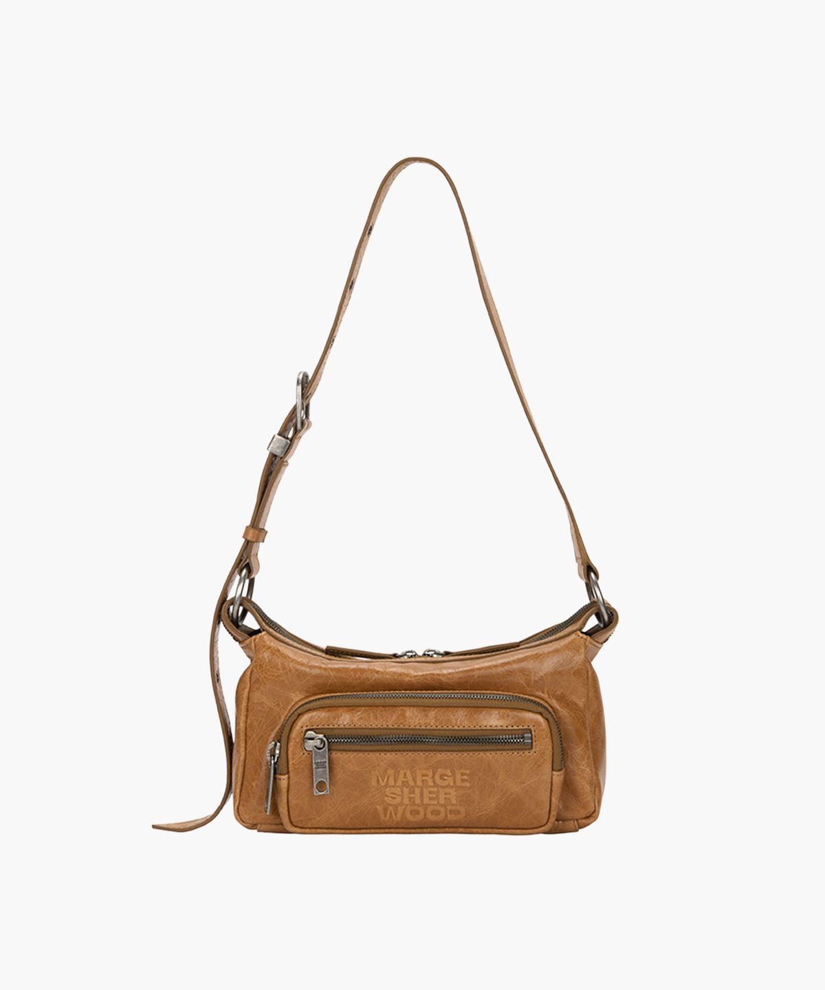 마지셔우드(MARGESHERWOOD) OUTPOCKET HOBO MINI_soft camel pull-up crinkle
