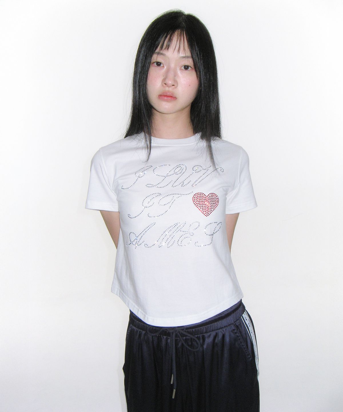 아메스 월드와이드(AMES-WORLDWIDE) AMES HOTFIX CROP TEE WHITE