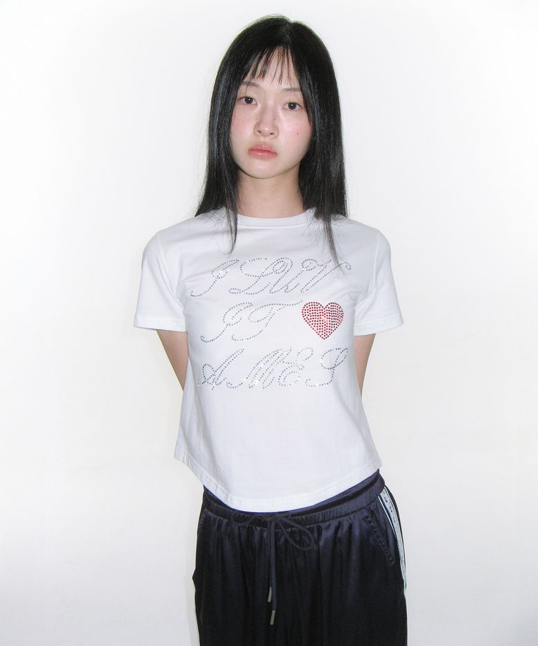 AMES HOTFIX CROP TEE WHITE