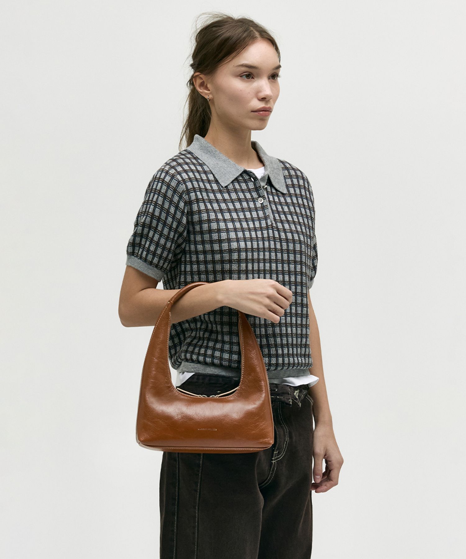[Margesherwood] ☆ / HOBO SHOULDER / brown crinkle Designer fashion, Seoul-fully created | W Concept
