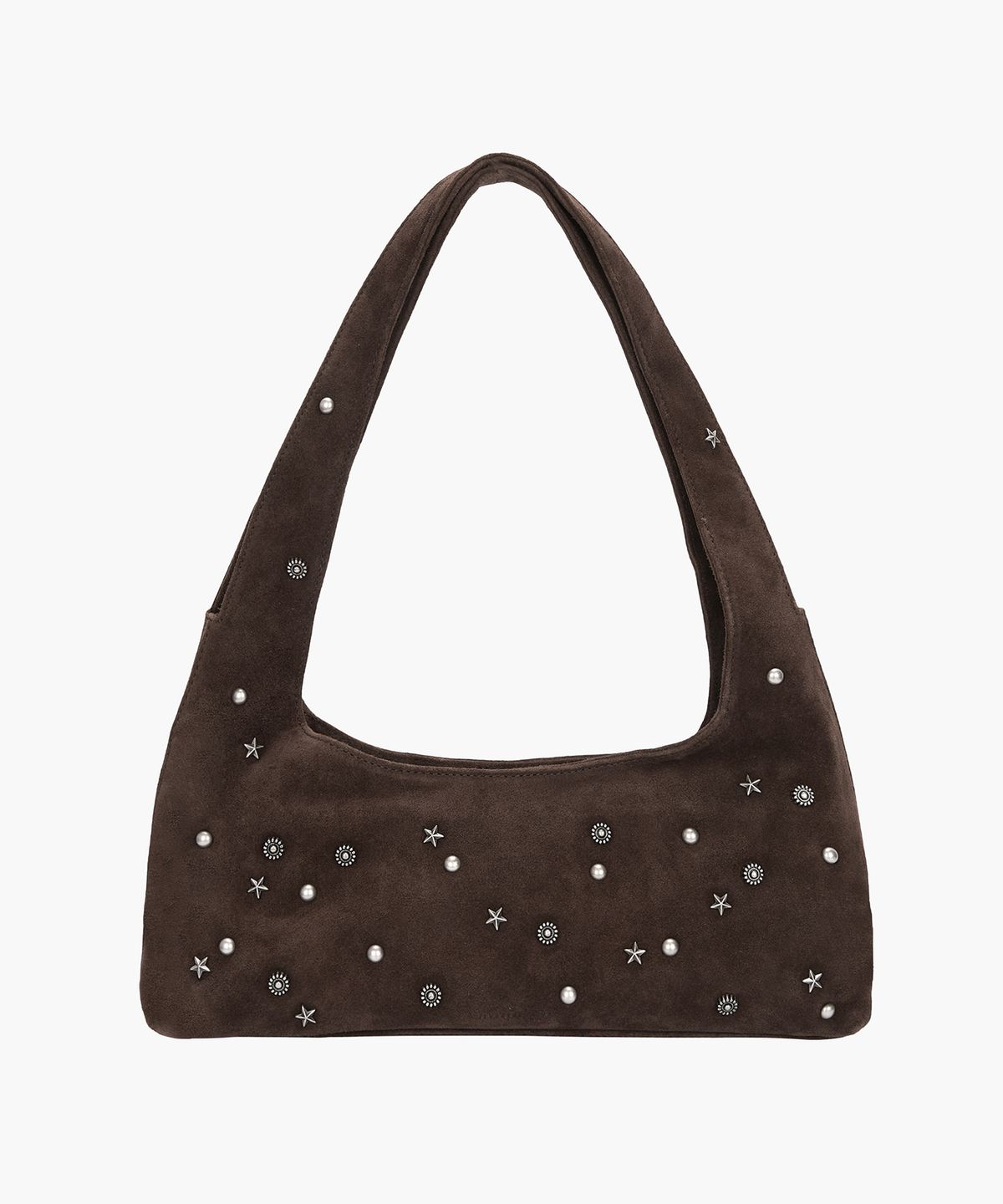 마지셔우드(MARGESHERWOOD) HALTER HOBO_choco brown studded suede