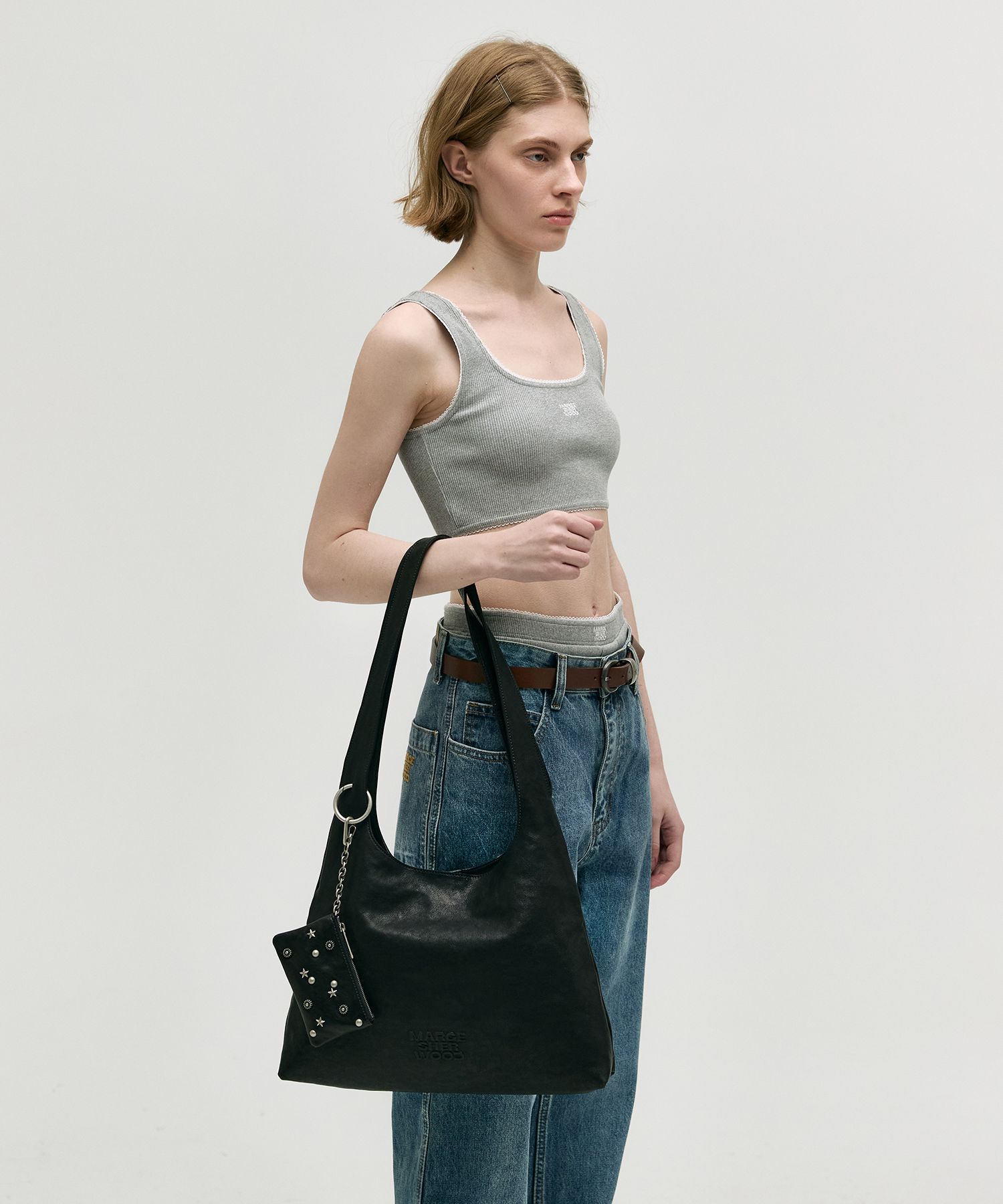 大人気 【MARGESHERWOOD】 HALTER HOBO ●送料・関税込● MUSINSA | MARGESHERWOOD HALTER HOBO LARGE_black washed nappa