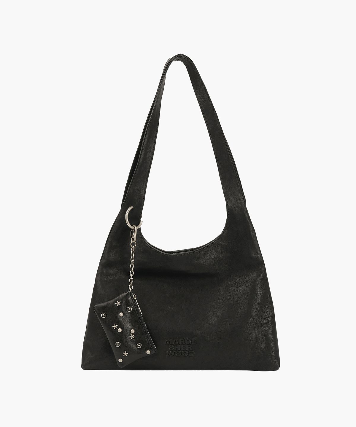 마지셔우드(MARGESHERWOOD) HALTER HOBO LARGE_black washed nappa