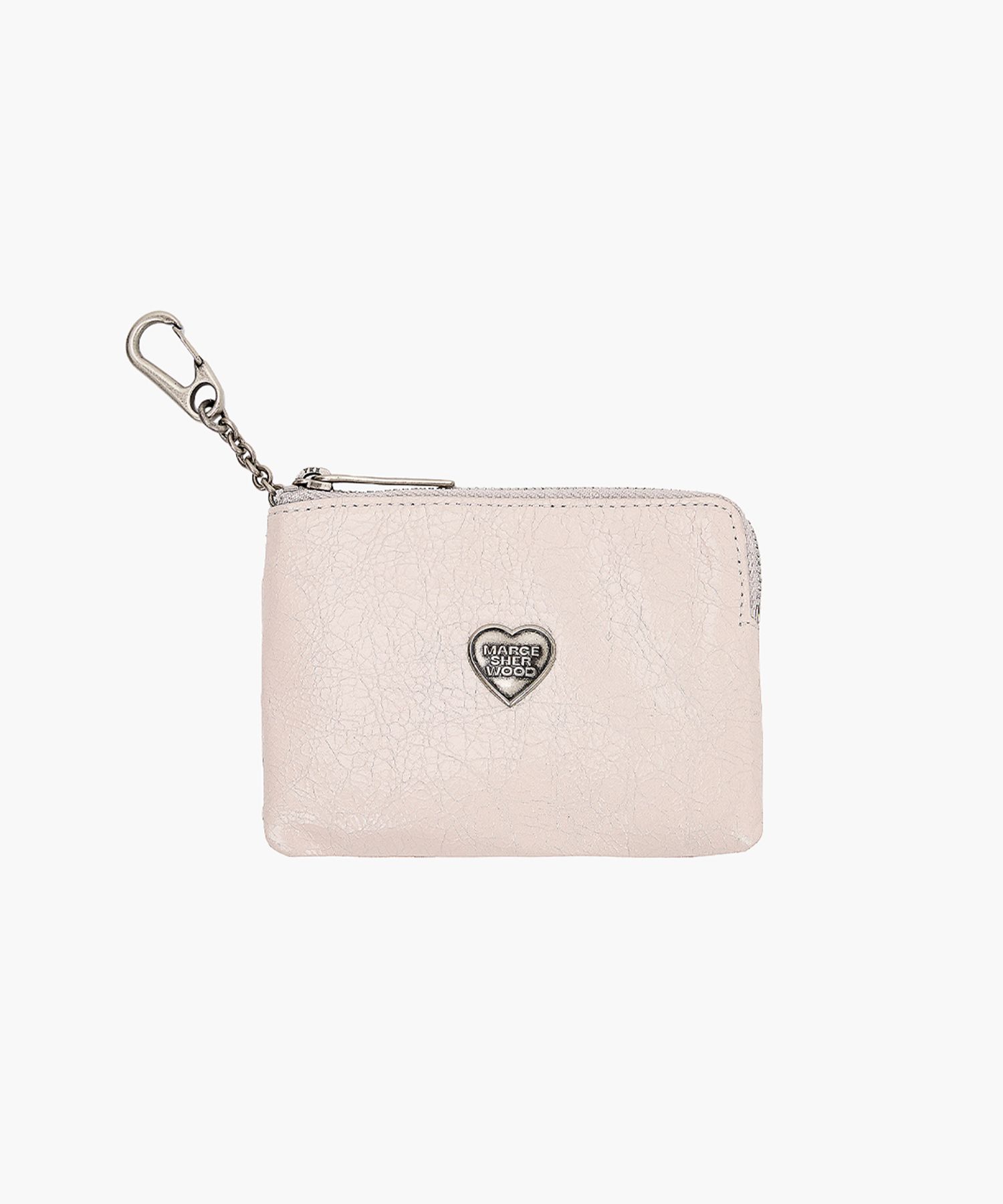 [Margesherwood ] / ☆ HEART ZIPPER WALLET / silver crinkle MUSINSA | MARGESHERWOOD HEART ZIPPER WALLET_SILVER