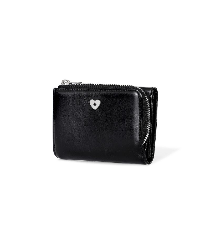 HEARTY ZIPPER WALLET - BLACK